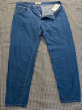 Naked & Famous Selvedge Denim Straight Jeans in Deep Blue